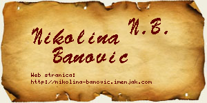 Nikolina Banović vizit kartica